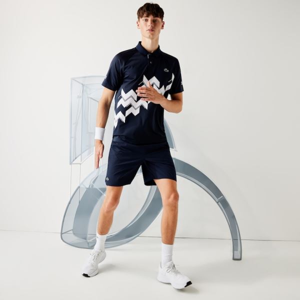 Lacoste SPORT x Novak Djokovic Stretch Taffeta Shorts - Kraťasy Pánské Tmavě Blankyt Blankyt / Bílé